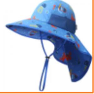 Cotton Beach de algodón de estampado personalizado Sol Sol Kids Summer Shield Sombreros con cuerda