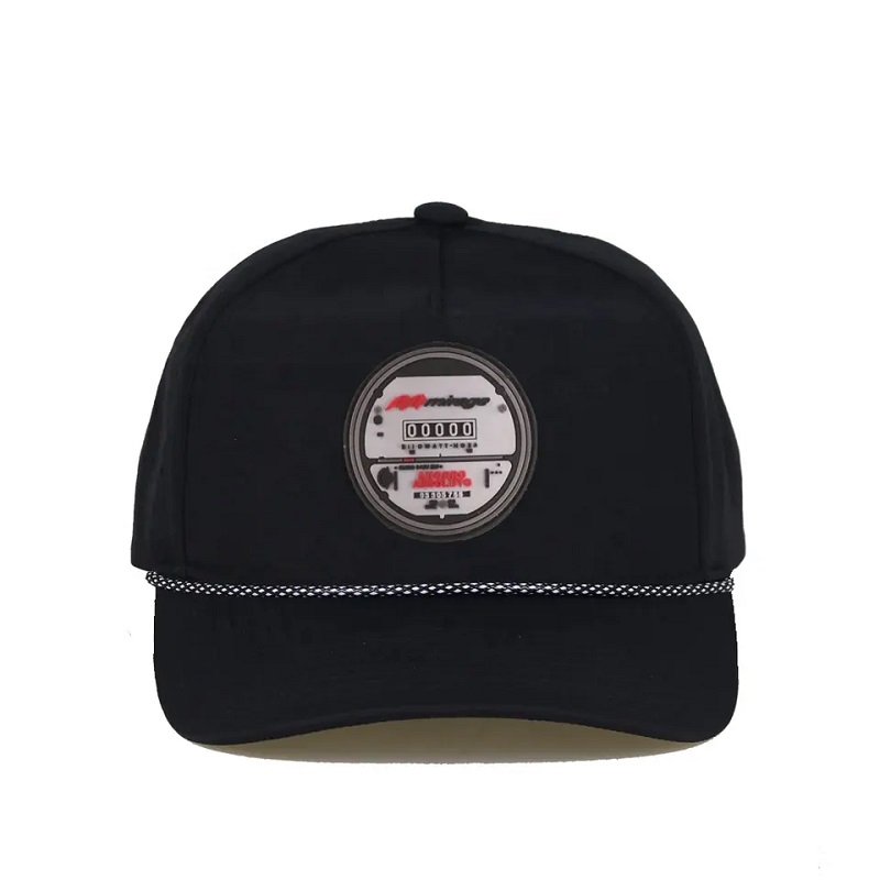 Hombro perforado con láser con láser personalizado Hombo perforado 5 panel de goma LOGO PVC Capilla de béisbol