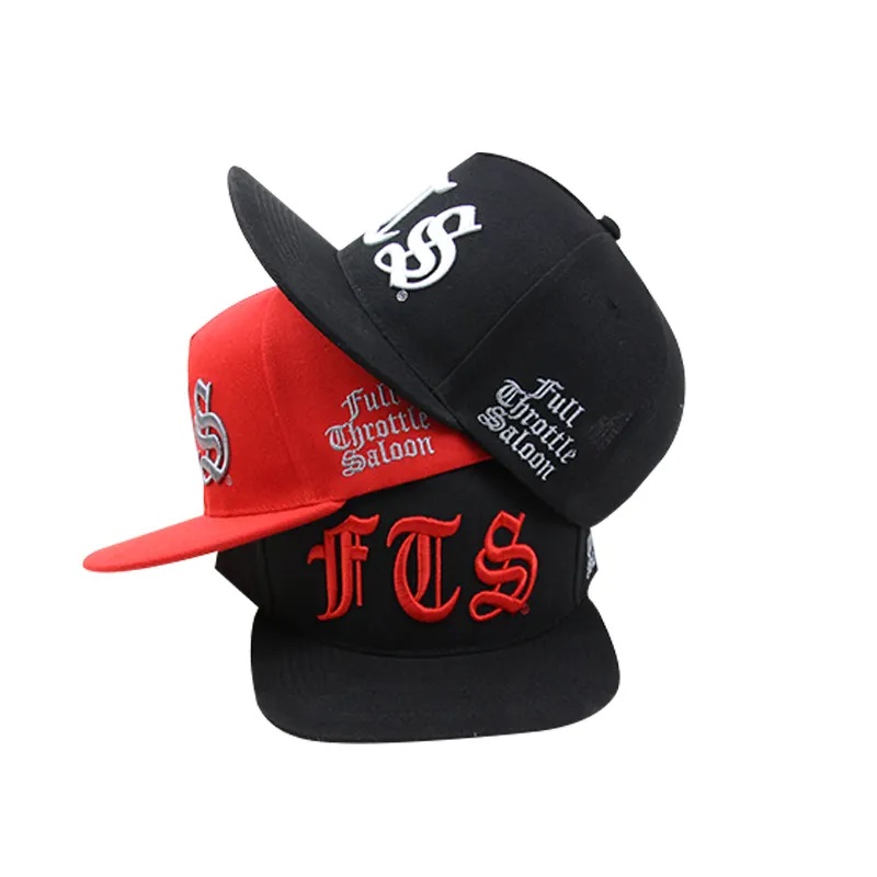 Bordado de algodón plano llenado adultos para hombre liso Hip hop Hats 5 Panel Personalice los sombreros de tapas Snapback con logotipo personalizado